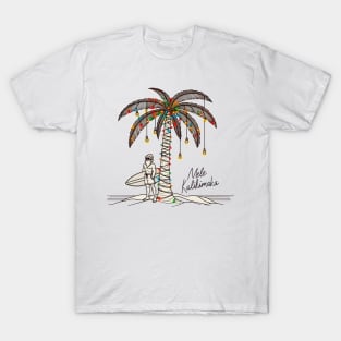 Mele Kalikimaka Hawaiian Christmas In July Hawaii Santa T-Shirt